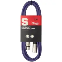 Stagg SMC3CPP Korkealaatuinen mikrofonikaapeli XLR-XLR-pistoke 3m - violetti - violetti
