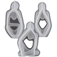 Tlily 3PCS Thinkers Portrait Ornaments Epoxy Resin Silicone Mold Simple European Abstract Body Candle Mold Resin Silicone Mold