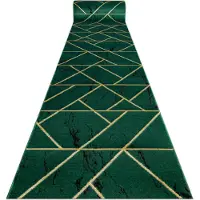 Rugsx Alfombra de pasillo EMERALD exclusivo 1012 glamour, elegante mármol, geométrico botella verde / oro 100 cm 100x700 cm