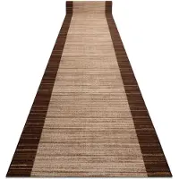 Rugsx Alfombra de pasillo con refuerzo de goma 100 cm STREIFEN marrón 100x980 cm