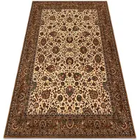 Rugsx Alfombra de lana KASHQAI 4362 103 Flores, marco beige / burdeos 67x130 cm