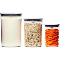 Oxo Good Grips Round POP 2.0 - 3-osainen porrastettu setti (sis lt 1,5, 3,3, 5,2 qt) Valkoinen