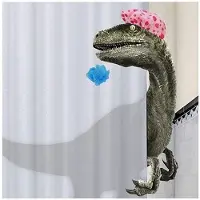 Jojomino Hauska Dinosaur-suihkuverho Kylpyhuone koukkusarjakuva-uintikankaalla lapsille