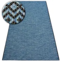 Rugsx Alfombra de cuerda sisal LOFT 21144 Diamantes Zigzag azul/negro/plateado 80x150 cm