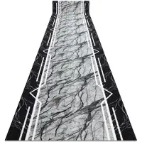 Rugsx Alfombra de pasillo con refuerzo de goma 67 cm MARMUR Mármol, piedra gris 67x400 cm