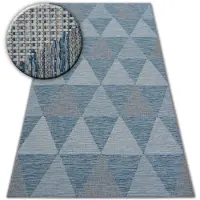 Rugsx Alfombra de cuerda sisal LOFT 21132 Triángulos marfil/plateado/azul 60x110 cm