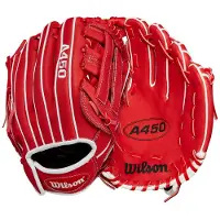 Wilson 2024 A450 11 Nuorten kenttδpesδpallohanska - Oikean kδden heitto punainen/valkoinen
