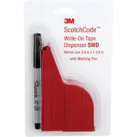 3M ScotchCode Wire Marker kirjoitettava annostelija teipillä ja kynällä SWD 0,75 x 1,375 tuumaa
