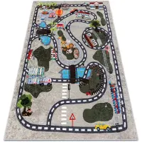 Rugsx Alfombra lavable JUNIOR 51803.804 Ciudad, calles para niños antideslizante - beige 120x170 cm