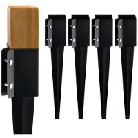 DUOKU Ankkurointipaalut - - 4 kpl - Kestävää terästä - 61 x 10,2 cm - Musta väri