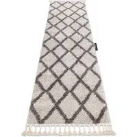 Rugsx Alfombra, alfombra de pasillo BERBER TROIK crema – para la cocina, entrada, pasillo 70x250 cm