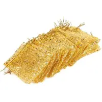 Semoic 100 kpl 10x15cm ripsipainatuksella kultaisia organzapusseja J