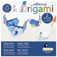 Fridolin Origami-set - - Valas - 20 Arkkia - 15x15 cm - Värjättävä lasten käyttöön