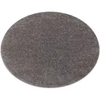 Rugsx Alfombra BUENOS circulo 6646 shaggy liso, de un solo color gris circulo 80 cm