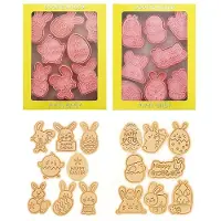 Melitt 16PCS Easter Cookie Cutter Mold Easter Eggs Rabbit Chick Biscuit Fondant Mould for Easter Party Cake Decoration