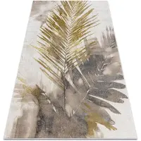 Rugsx BLISS Z216AZ137 alfombra crema / dorado - Hojas de palma, moderna, estructural 160x220 cm