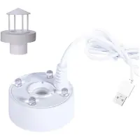 Melitt Mist Maker, Guard Float USB Port 4 Color LED Lights Fog Machine, Fountain Water Fogger Atomizer White