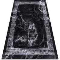 Rugsx Alfombra lavable MIRO 51278.810 Mármol, griego antideslizante - negro / blanco 140x190 cm