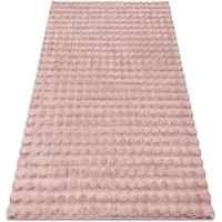 Rugsx Alfombra BUBBLE rosa empolvado 45 IMITACIÓN PIEL DE CONEJO 3D estructural 60x100 cm