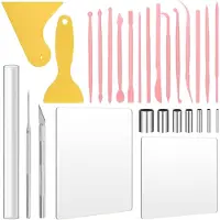 Jojomino 28 Pieces of Composite Clay Cutting Tools, Composite Clay Tools and Sculpture-Like Crafts for Use with Power Cylinders