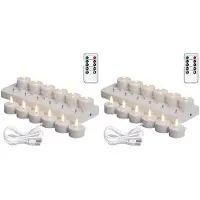 Melitt 24X Rechargeable Flameless Tea Lights Candles with Timer Romote,LED Candles for Wedding Centerpiece Table Decor