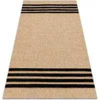 Rugsx SPARK 0689 alfombra beige / negra - Líneas, sisal, estructural 180x270 cm