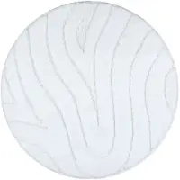 Rugsx Alfombra de baño SUPREME círculo WAVES, ondas, antideslizante, suave - blanco circulo 67 cm