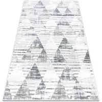 Rugsx Alfombra POLI 9051A Geométrico, triangulos blanco / negro 140x190 cm
