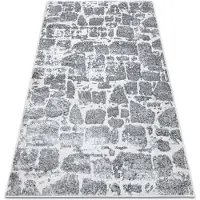 Rugsx Alfombra MEFE moderna 6184 Pavimentación ladrillo - Structural dos niveles de vellón gris oscuro 120x170 cm