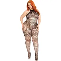 Leg avenue Saumaton Industrial Net riimu bodystocking tekopitsill alusvaatteita yksityiskohtia.