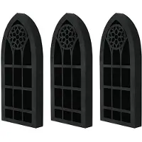 Typecat 3X Wall Mounted Floating Shelves Old Church Window Crystal Wall Shelf Wall Hanging Gothic Boho Black Essential Oil Shelf