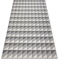 Rugsx Alfombra SPRING 20406332 Sisal diamantes triángulos, bucle - gris 160x230 cm