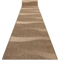 Rugsx Alfombra de pasillo SIZAL FLOORLUX modelo 20212 color café/color maíz 70 cm 70x430 cm