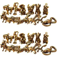 Typecat 24X Chinese Dragon Statue Bronze Figurine Ornaments Antique Copper Animal Miniature Collection Home Decor Crafts