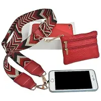 MaxPower Naisten olkalaukun hihna ja lompakko , Golden Buckle Red