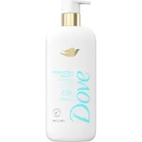 Dove Body Wash Hydration Boost kastelee aktiivisesti kuivaa ihoa 6 % kosteuttavalla seerumilla, jossa on 18,5 unssia hyaluronia