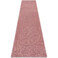 Rugsx Alfombra, alfombra de pasillo SOFFI shaggy 5cm rosado - para la cocina, entrada, pasillo 60x300 cm