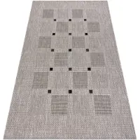 Rugsx MATTO STRING SIZAL FLOORLUX 20079 neliöt hopea / musta