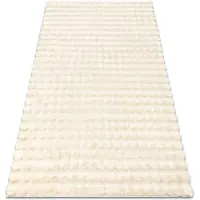 Rugsx Alfombra BUBBLE marfil 12 IMITACIÓN PIEL DE CONEJO 3D estructural 200x290 cm