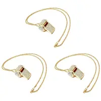 Tlily 3X Whistle, Metal Crystal Rhinestone Whistle, Shining Whistle with Keychain for Referees, Coaches, Teachers