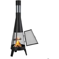DUOKU Ulkotakka 508 mm--Kulmainen Tulipesä Grillille ja Lämmitämiseen-Grillillä