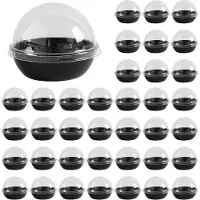 Semoic 400 Pack Clear Plastic Cupcake Container, Individual Packaging Treat Boxes with Dome Lids for Muffin Macaron