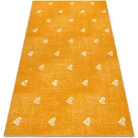 Rugsx Alfombra para niños HEARTS Jeans, vintage corazones - orange 100x150 cm