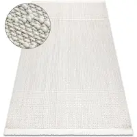 Rugsx Alfombra NANO EM52A Diamantes, bucle, tejido plano blanco 120x170 cm