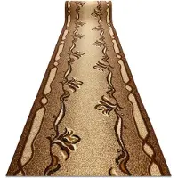 Rugsx Alfombra de pasillo BCF KRZYŚ marrón 120 cm 120x280 cm
