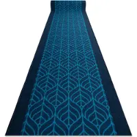 Rugsx Alfombra de pasillo con refuerzo de goma PIÓRA plumas azul oscuro 100cm 100x480 cm