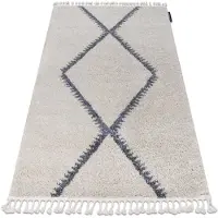 Rugsx Alfombra BERBER MEKNES B5910 crema/gris Franjas Bereber Marroquí Shaggy 240x330 cm