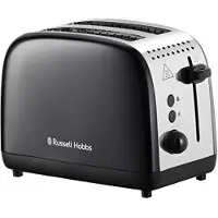 Russell Hobbs 26550 Ruostumattomasta teräksestä valmistettu 2 viipaletta leivänpaahdin - pitkät paahtopaikat, 6 rusketusasetusta ja korkea nostotoiminto, musta