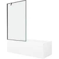 Mexen Cubik suorakulmainen kylpyamme 150 x 70 cm kehikolla ja 1-ovinen suihkuseinä 100 cm, musta kuvio - 550315070X9510007070, 150 x 70 cm