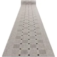 Rugsx Alfombra de pasillo SIZAL FLOORLUX modelo 20079 plateado /negro 200 cm 200x380 cm